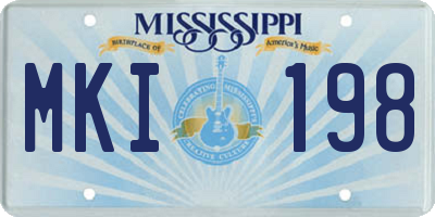 MS license plate MKI198