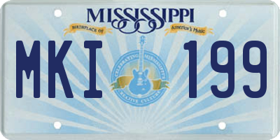 MS license plate MKI199