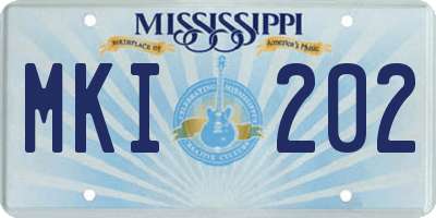 MS license plate MKI202