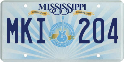 MS license plate MKI204
