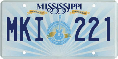 MS license plate MKI221