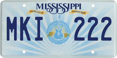 MS license plate MKI222
