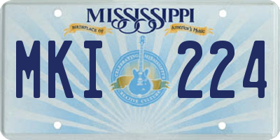 MS license plate MKI224