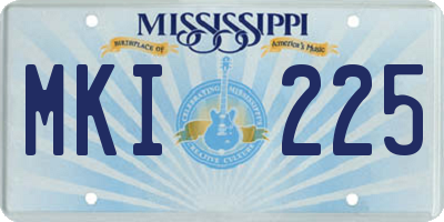 MS license plate MKI225