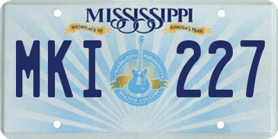 MS license plate MKI227