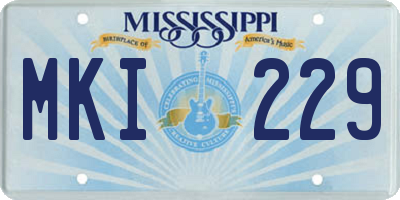 MS license plate MKI229