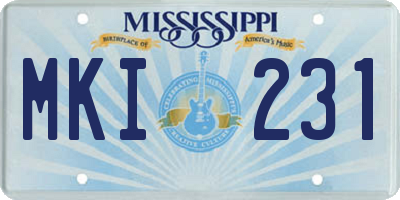 MS license plate MKI231