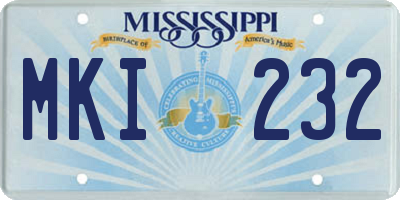 MS license plate MKI232