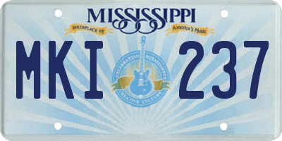 MS license plate MKI237