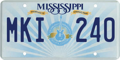 MS license plate MKI240