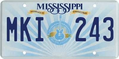MS license plate MKI243