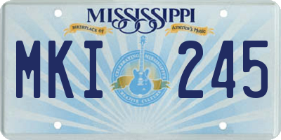 MS license plate MKI245