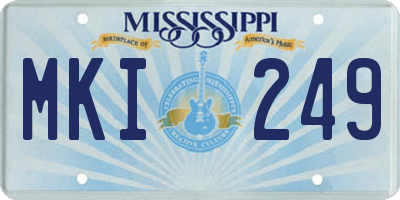 MS license plate MKI249