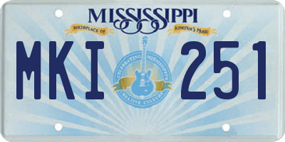 MS license plate MKI251