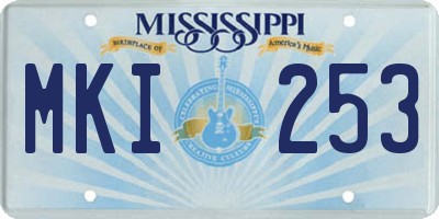 MS license plate MKI253