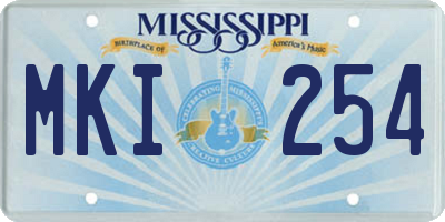 MS license plate MKI254
