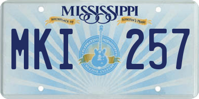 MS license plate MKI257