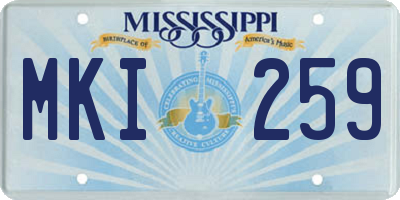 MS license plate MKI259