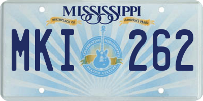 MS license plate MKI262