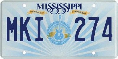 MS license plate MKI274