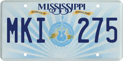MS license plate MKI275