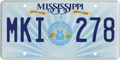 MS license plate MKI278
