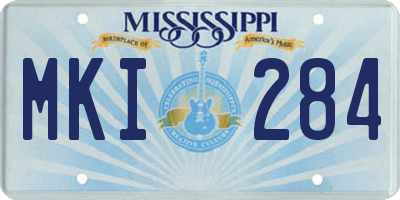 MS license plate MKI284