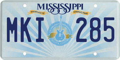 MS license plate MKI285