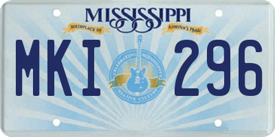 MS license plate MKI296