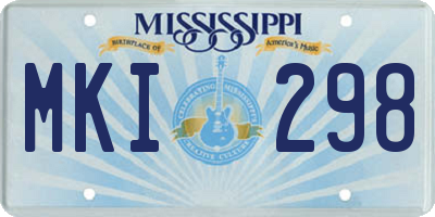 MS license plate MKI298