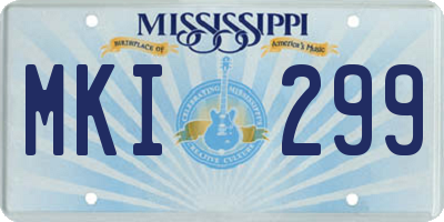MS license plate MKI299