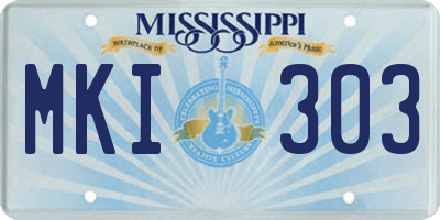 MS license plate MKI303