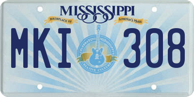 MS license plate MKI308