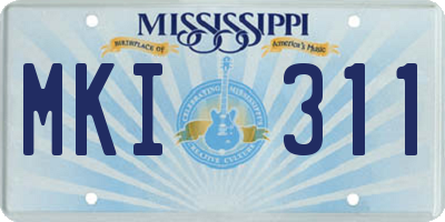 MS license plate MKI311