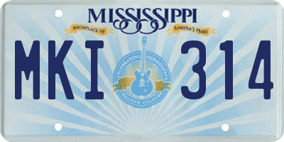MS license plate MKI314