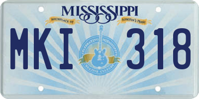MS license plate MKI318