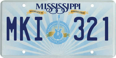 MS license plate MKI321