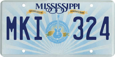 MS license plate MKI324