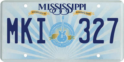 MS license plate MKI327