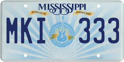 MS license plate MKI333