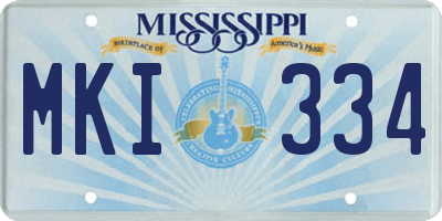 MS license plate MKI334