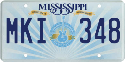 MS license plate MKI348