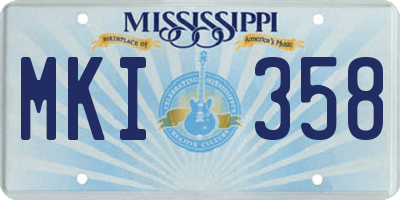 MS license plate MKI358