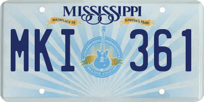 MS license plate MKI361
