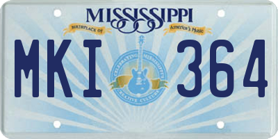 MS license plate MKI364