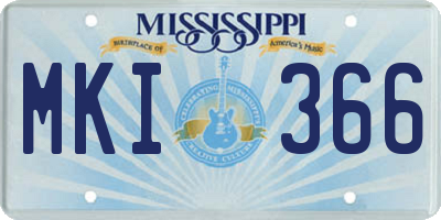 MS license plate MKI366