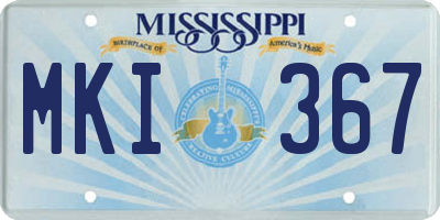 MS license plate MKI367