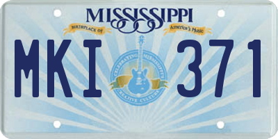MS license plate MKI371