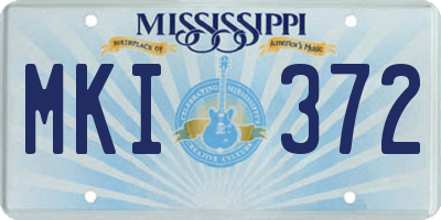 MS license plate MKI372