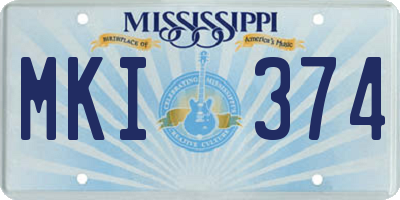 MS license plate MKI374